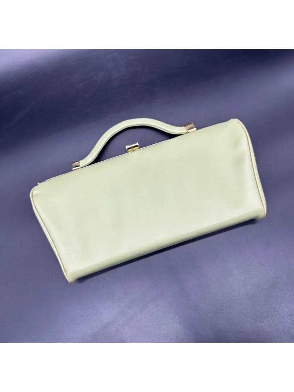 Vintage Green Clutch Purse Handbag Mid Century Retro Fashion Convertible Handle - Picture 1 of 13